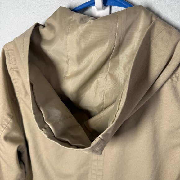 Miss London Black Label Womens Utility Jacket Medium Tan Hooded Chinch Waist - Picture 8 of 12